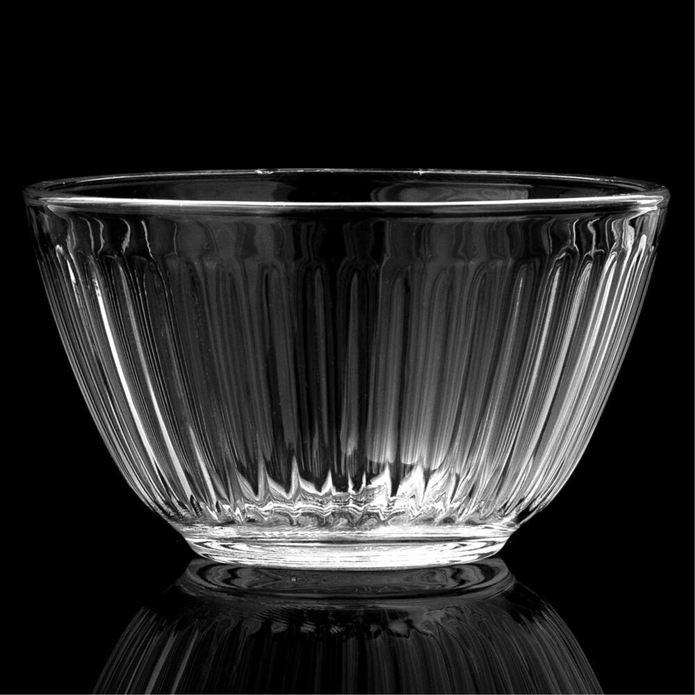 Vintage Pyrex 7401-S Clear Ribbed Nesting Glass Mixing Bowl 3 Cup 750ml USA -EUC